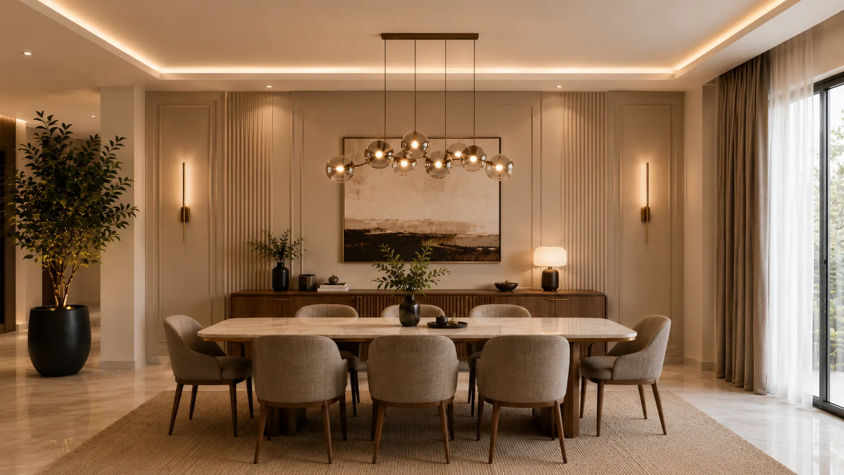 Formal dining room in the Palm Hills VGK project in 5th Settlement