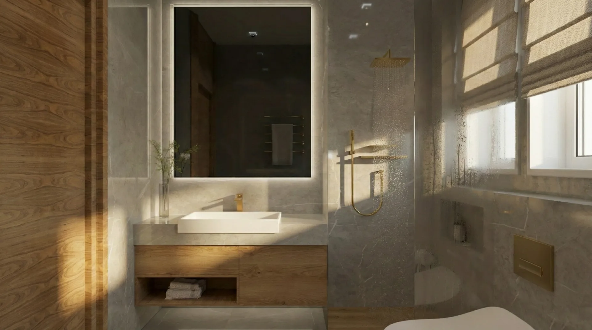 Glass shower bathroom in the La Vista Compound project in New Administrative Capital