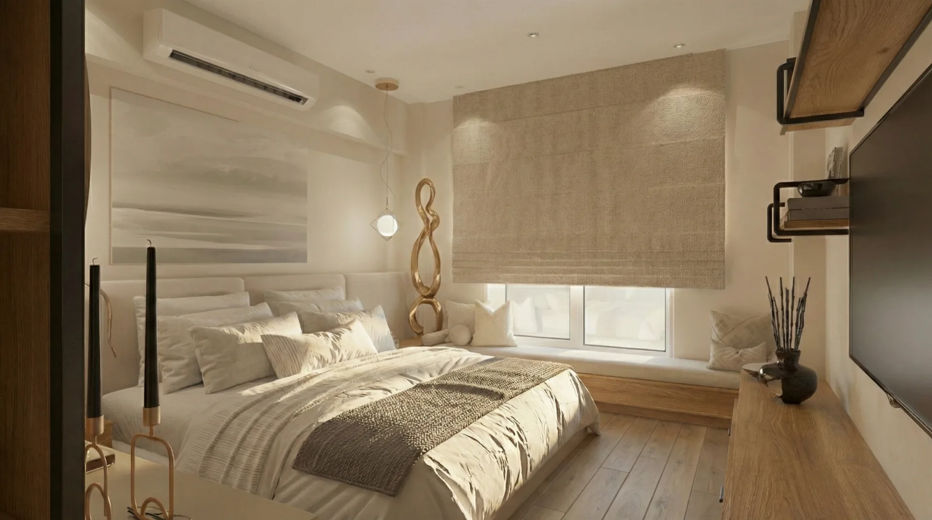 Warm hotel room lounge in the La Vista Compound project in New Administrative Capital
