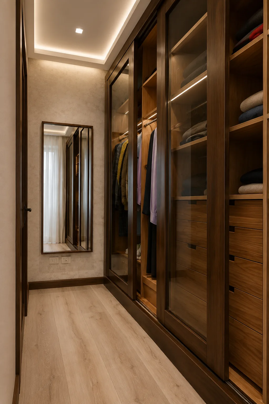 Walk-in wardrobe and dressing mirror in the Oraby Villa project in Oraby - Elobour