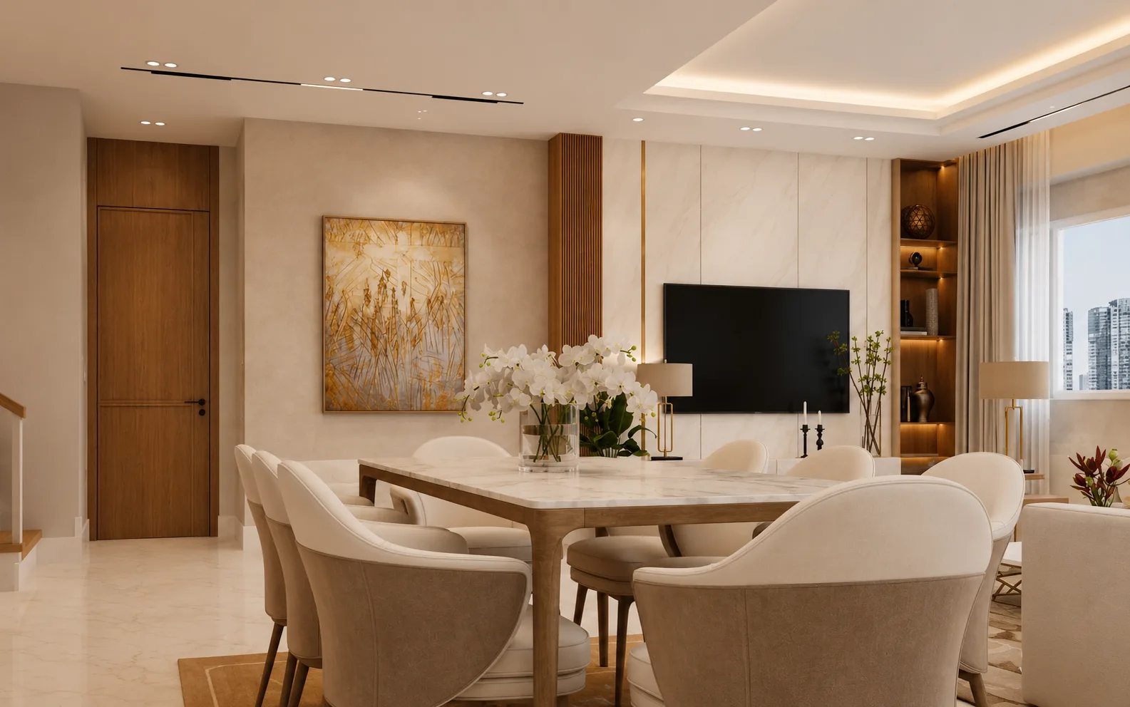 Bright dining area in the Madinaty project in Madinaty