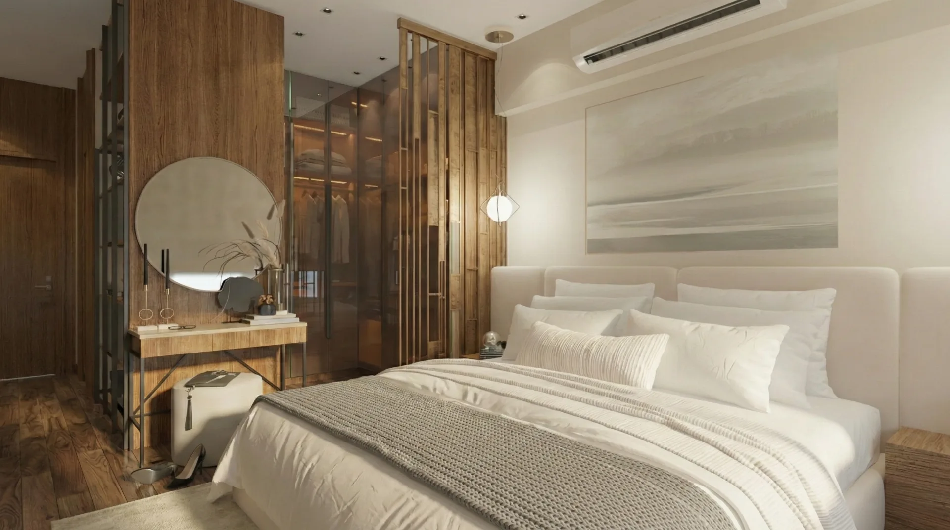 Bedroom and dressing table in the La Vista Compound project in New Administrative Capital