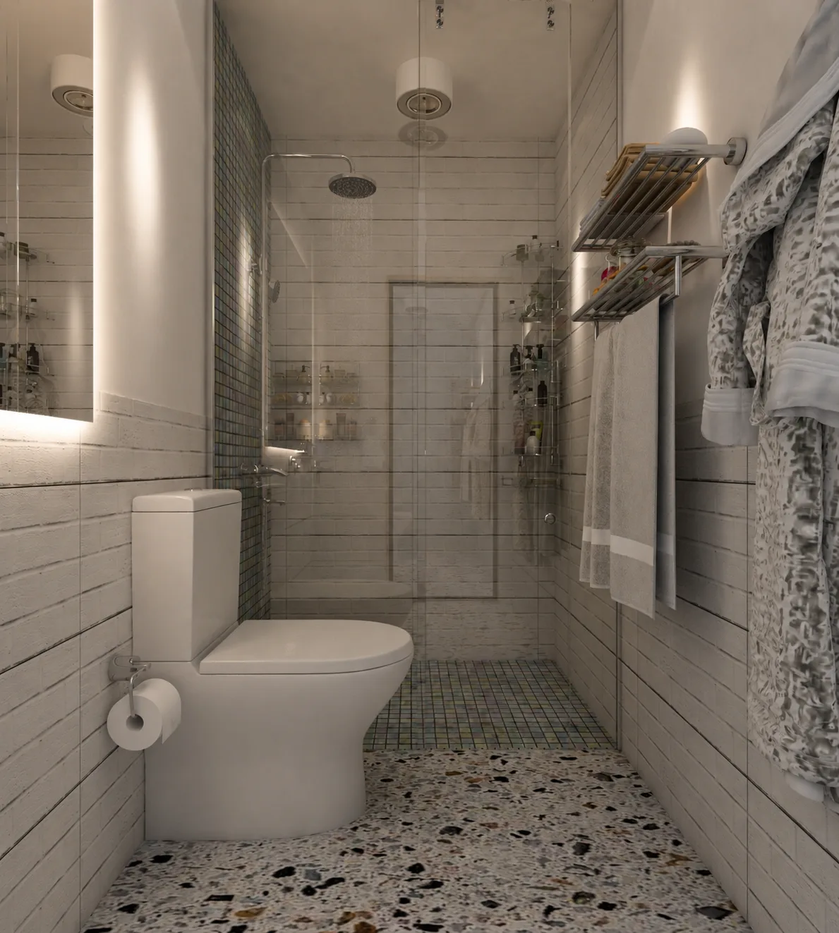 Compact tiled bathroom in the Rocks Residence Compound project in Katemeya