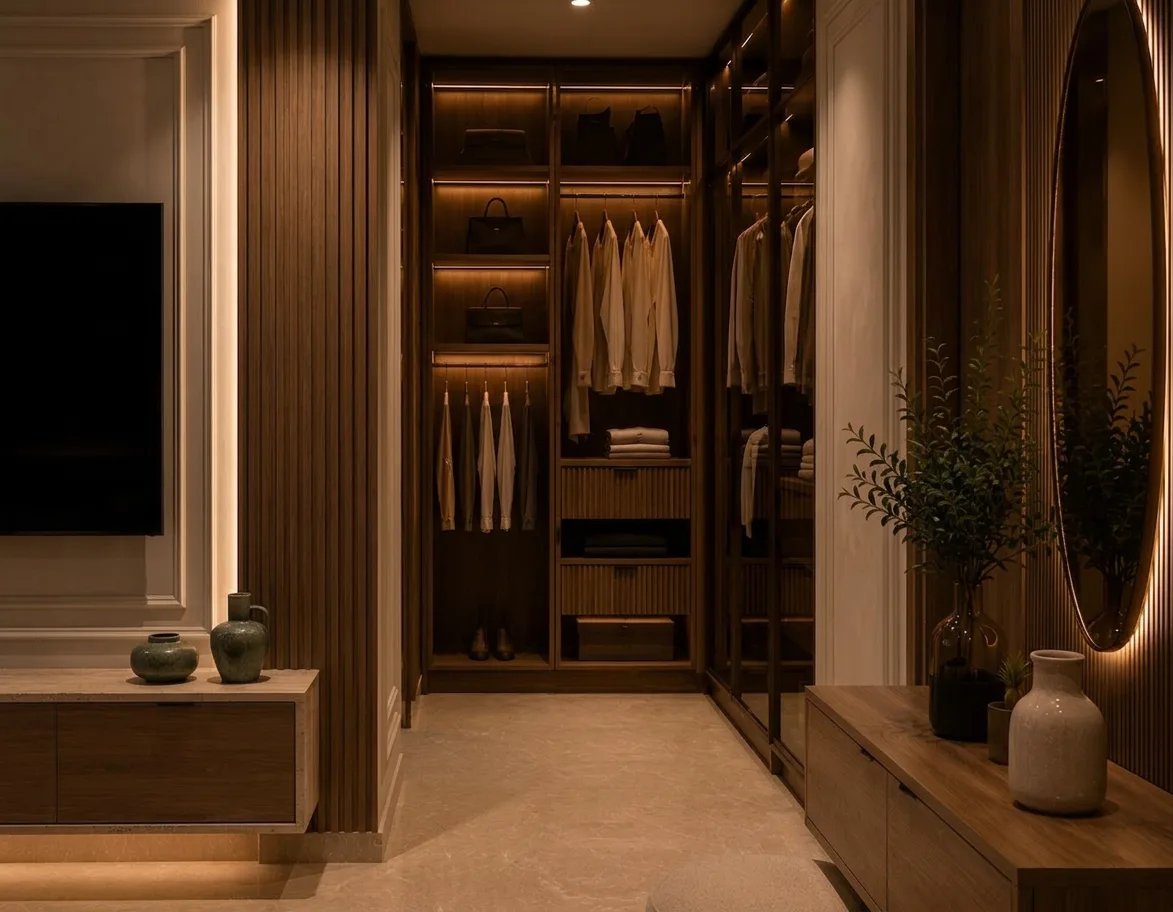 Walk-in wardrobe in the Palm Hills VGK Compound project in 5th Settlement