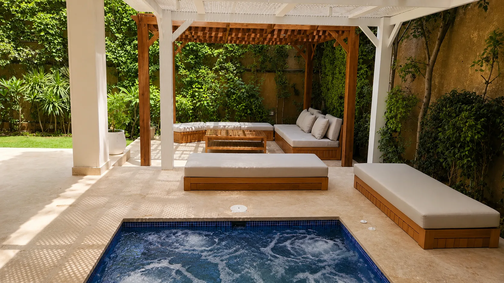 Courtyard pool and pergola in the Maadi Villa project in Maadi