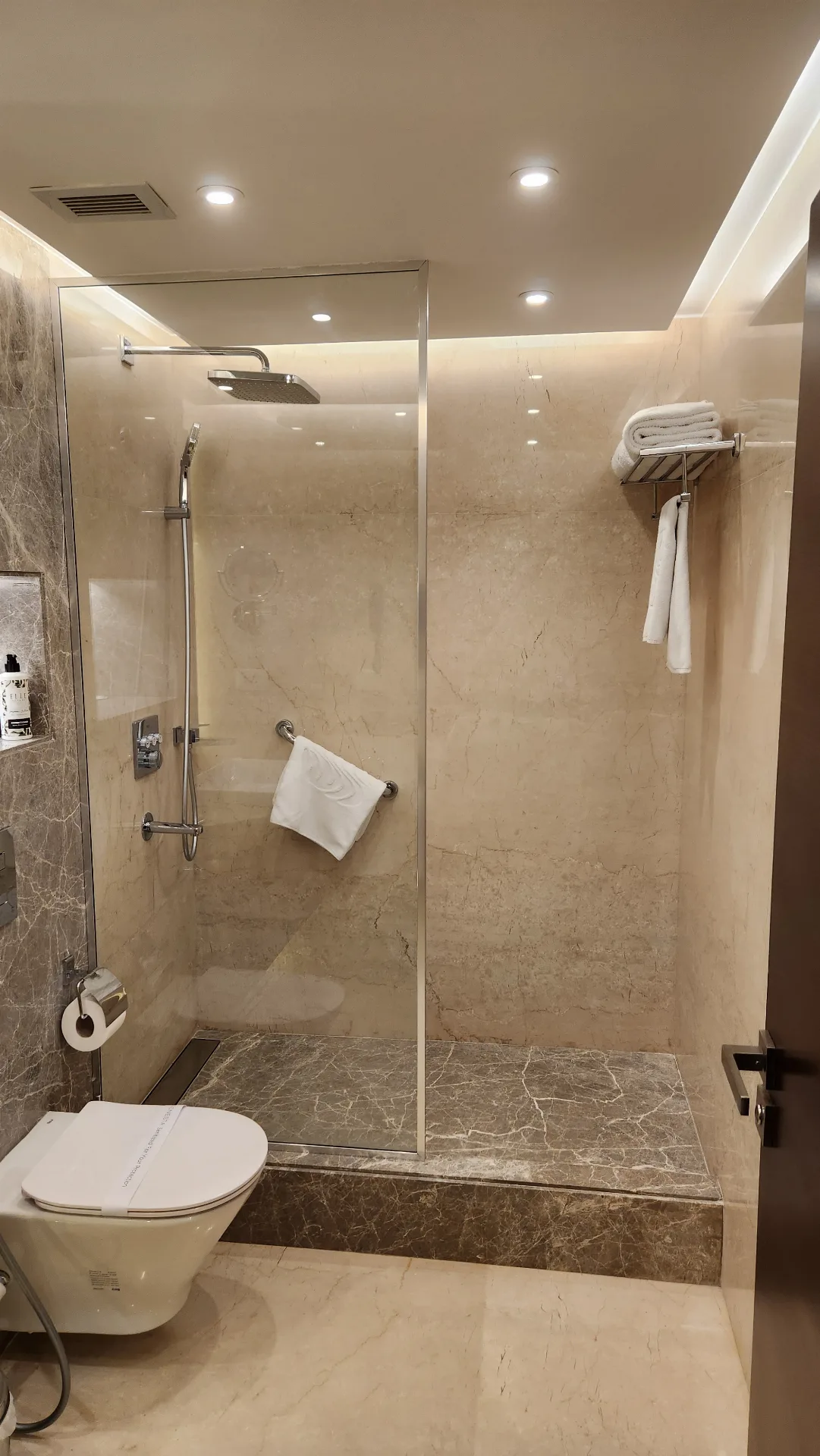 Hotel shower enclosure in the Sonesta Hotel project in Nasr City