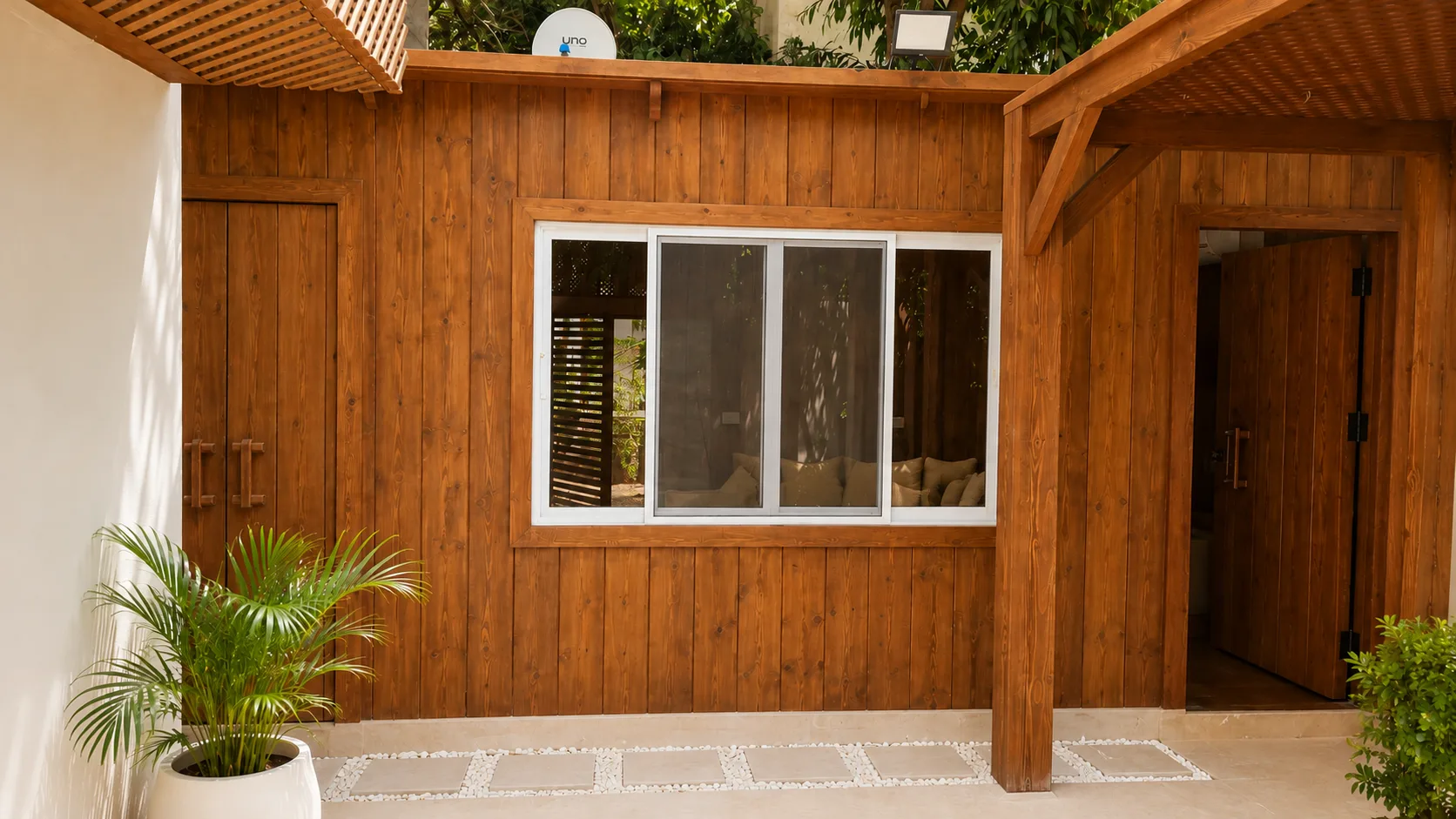 Timber garden building in the Maadi Villa project in Maadi