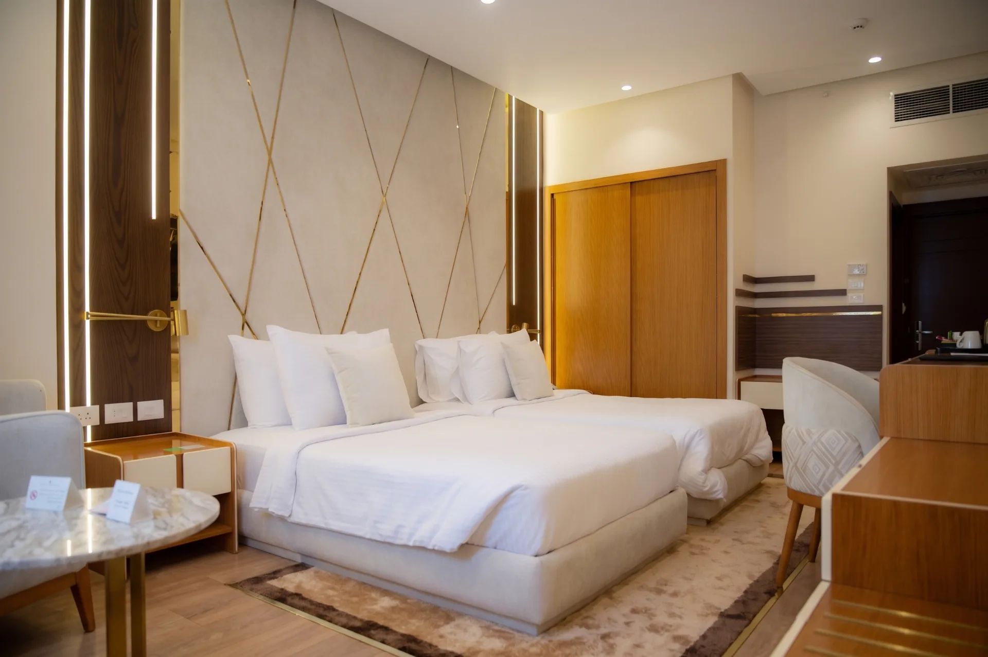 Hotel guest room in the Sonesta Hotel project in Nasr City