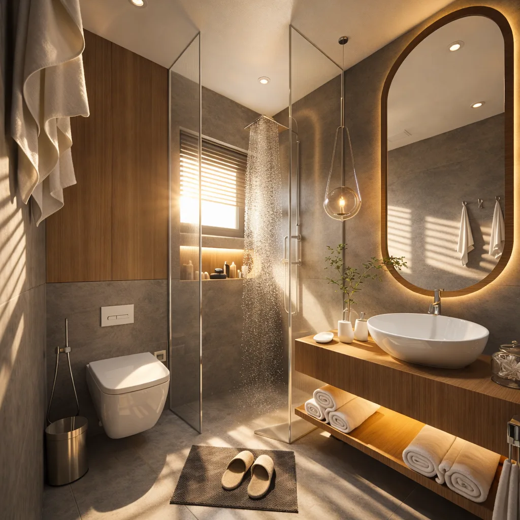 Sunlit bathroom vanity in the Kanarya Compound project in 6 October