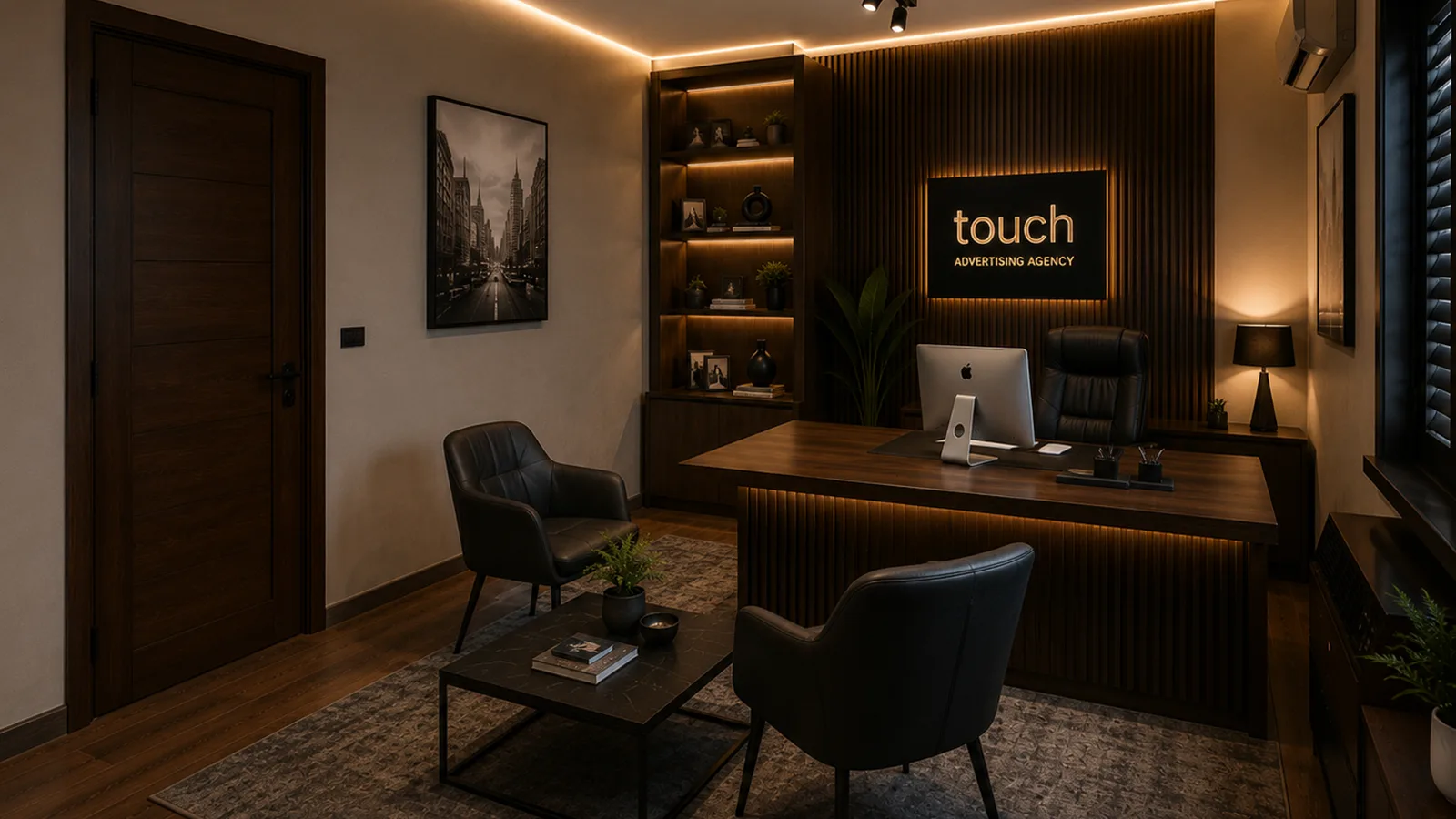 Corporate reception desk in the Advertise Company project in Heliopolis