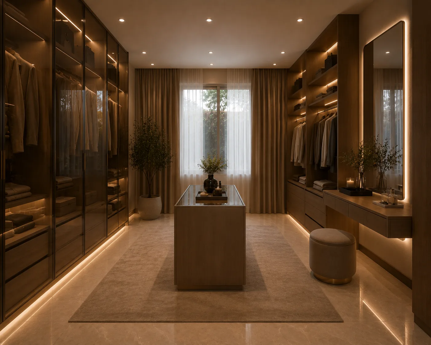 Walk-in wardrobe with island in the Pyramid Hills Compound project in 6 October