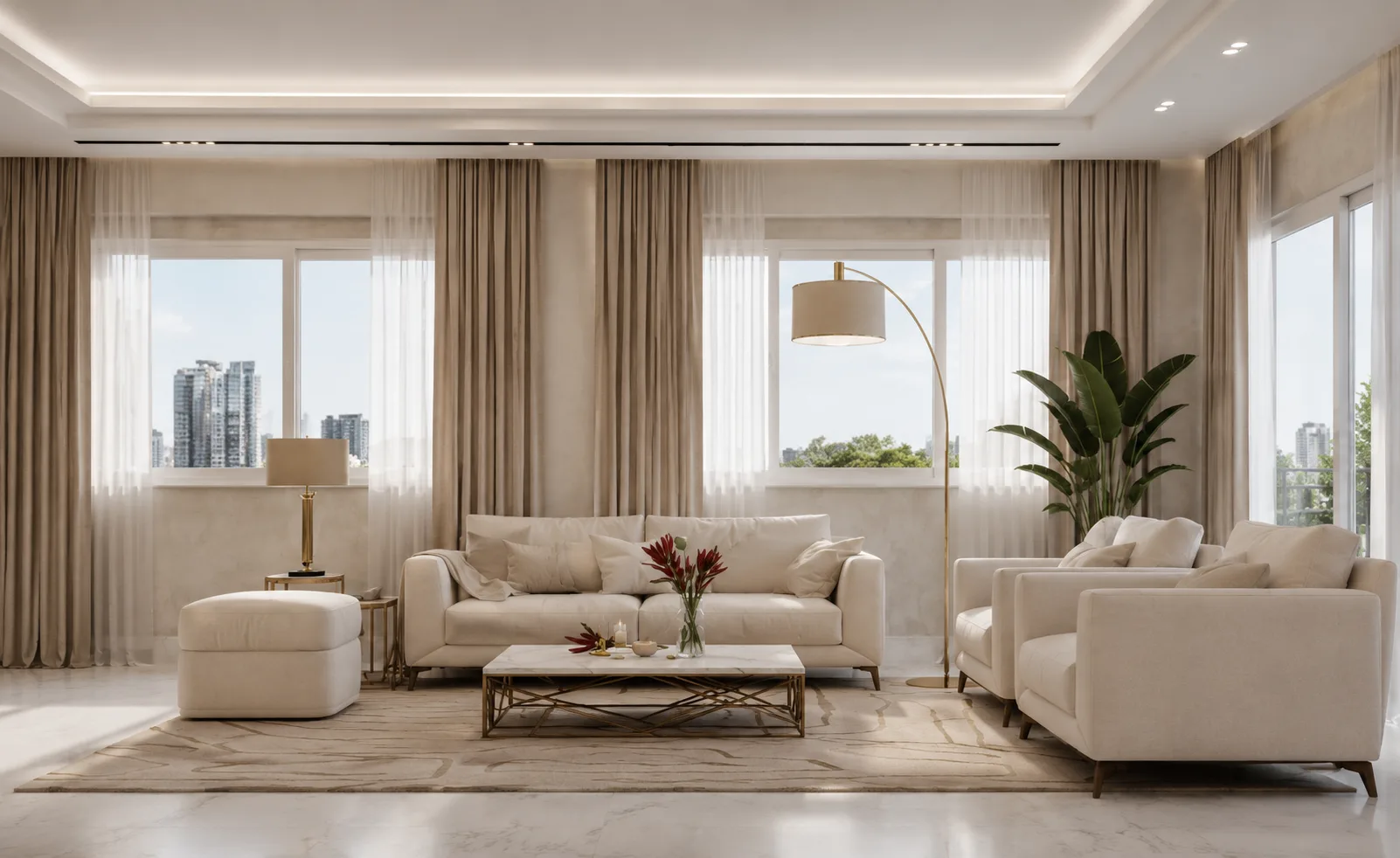 Bright living room in the Madinaty project in Madinaty