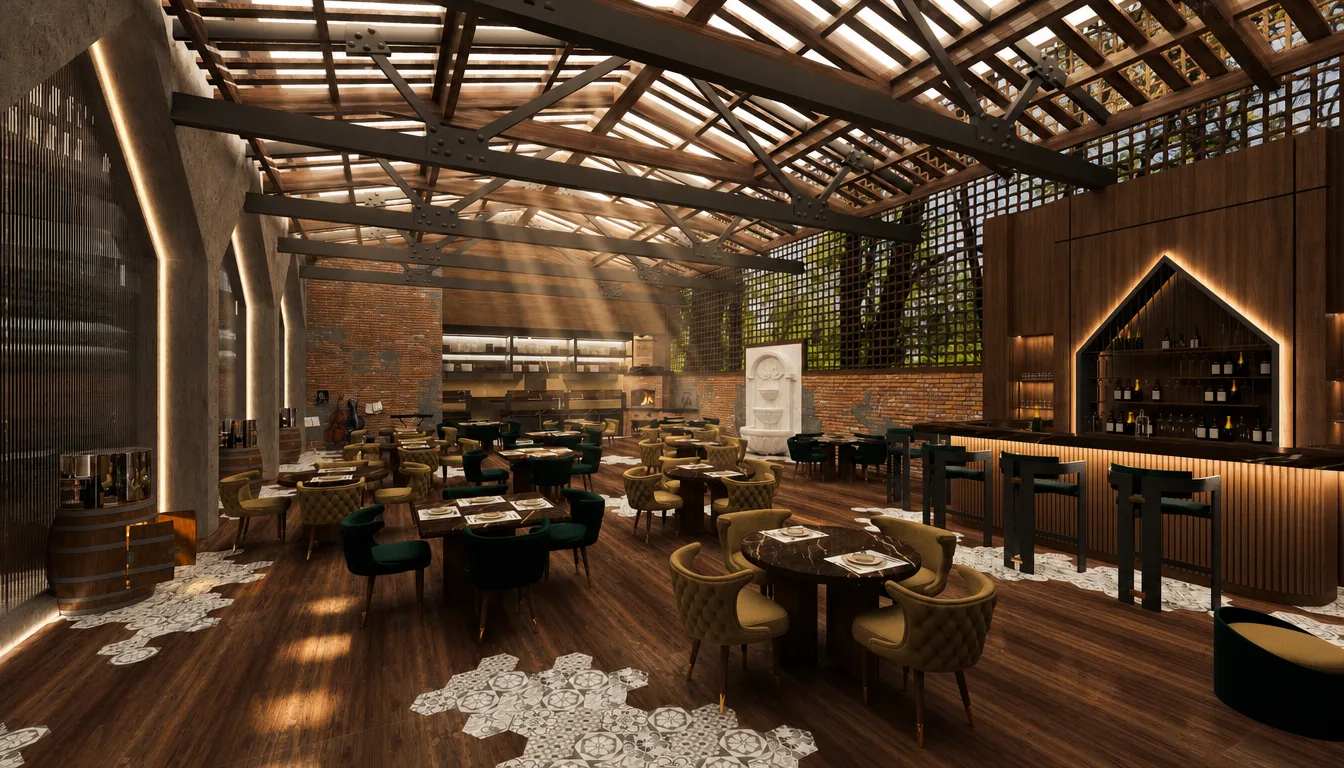 Restaurant dining hall in the Italian Restaurant project in Nasr City