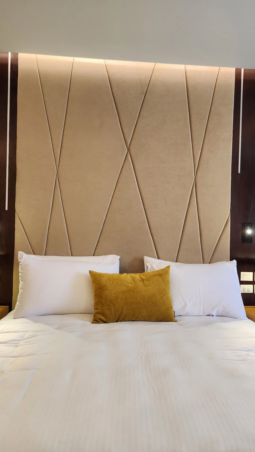 Hotel upholstered headboard detail in the Sonesta Hotel project in Nasr City