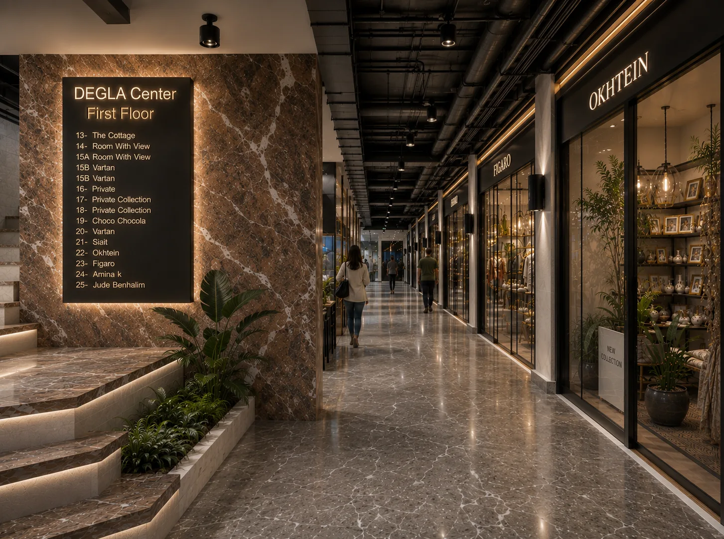 Degla center retail corridor in the Degla Center project in Zamalek