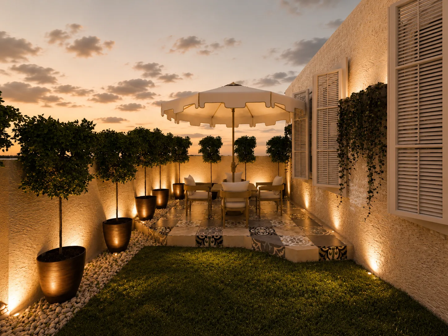 Roof garden and dining terrace in the Rocks Residence Compound project in Katemeya