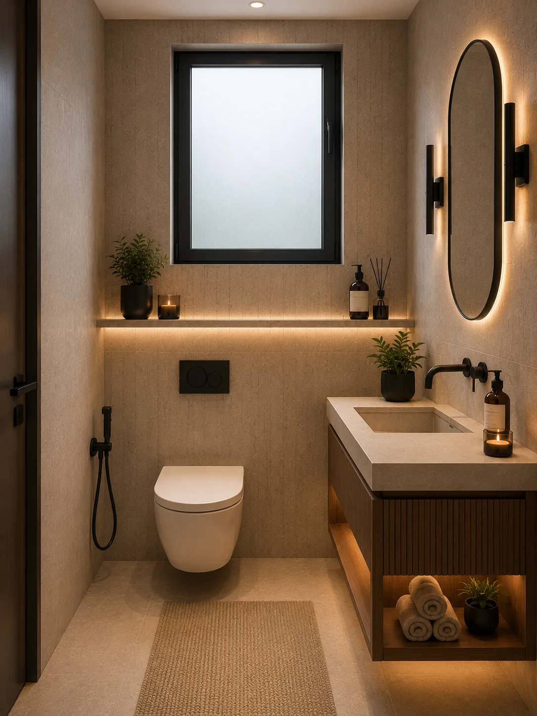 Minimal bathroom vanity in the Palm Hills VGK project in 5th Settlement