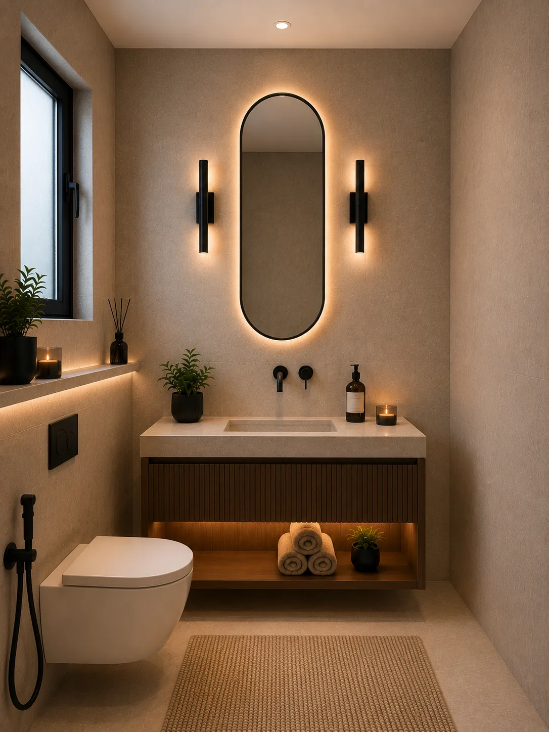 Minimal bathroom vanity in the Palm Hills VGK project in 5th Settlement