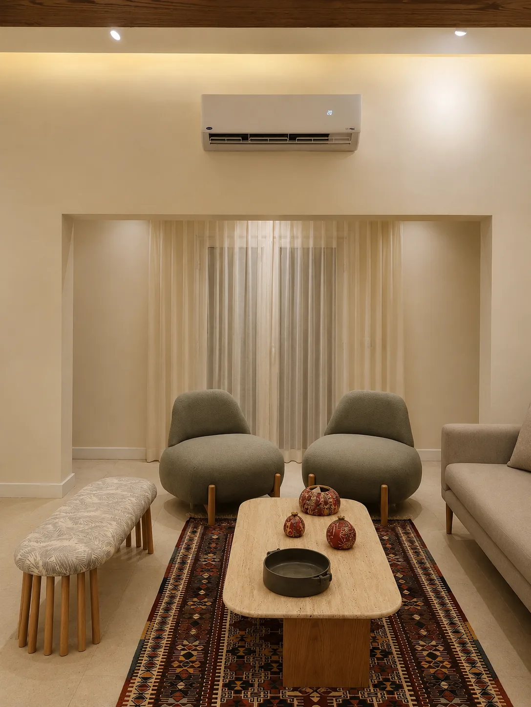 Soft lounge seating in the Maadi Villa project in Maadi
