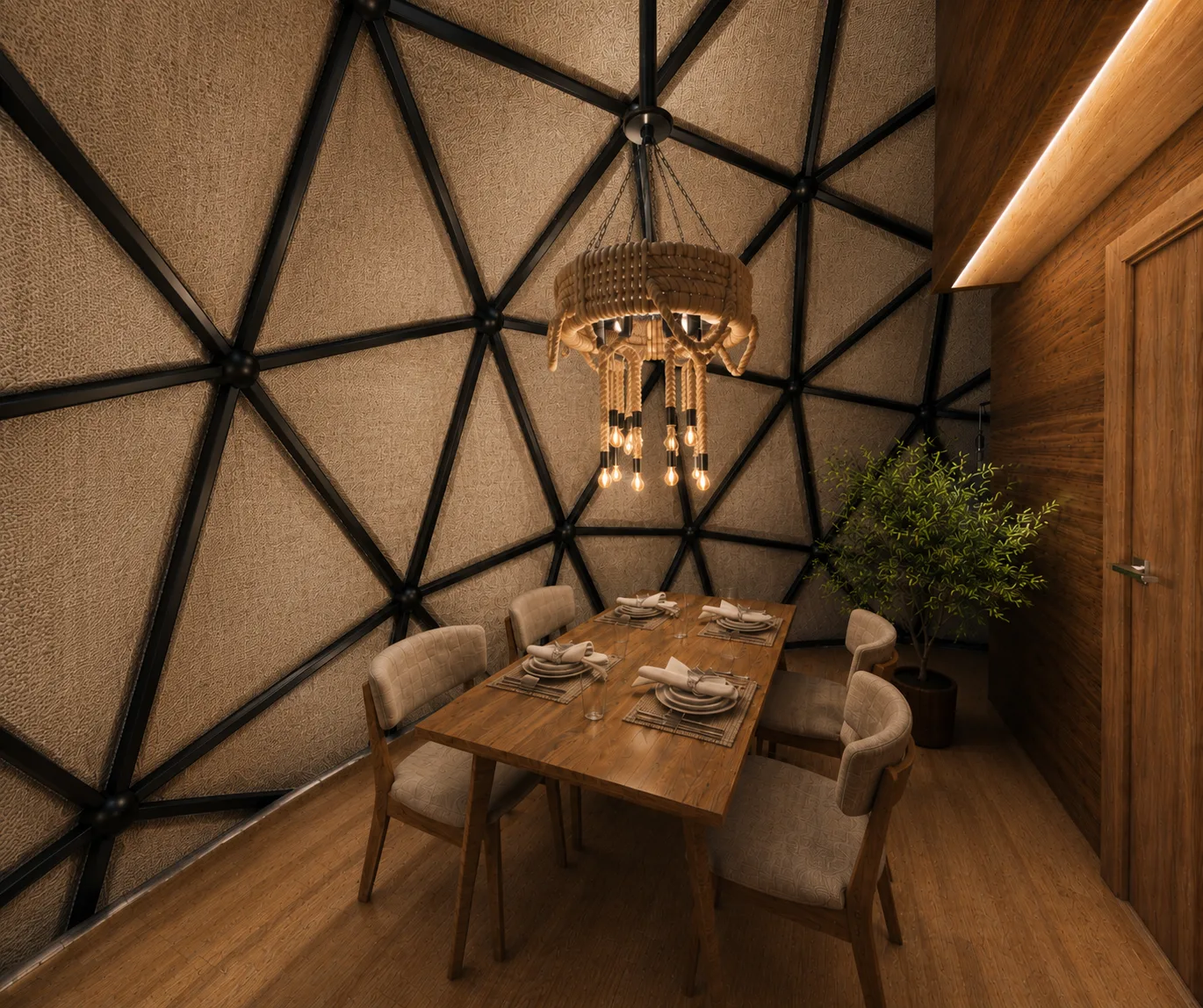 Resort dining nook in the Dome Resort project in Sahl Hashish