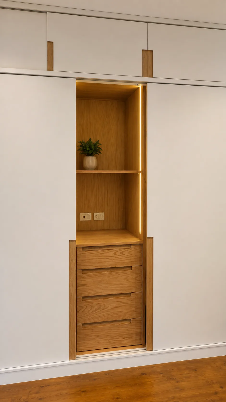 Timber vanity niche in the Maadi Villa project in Maadi
