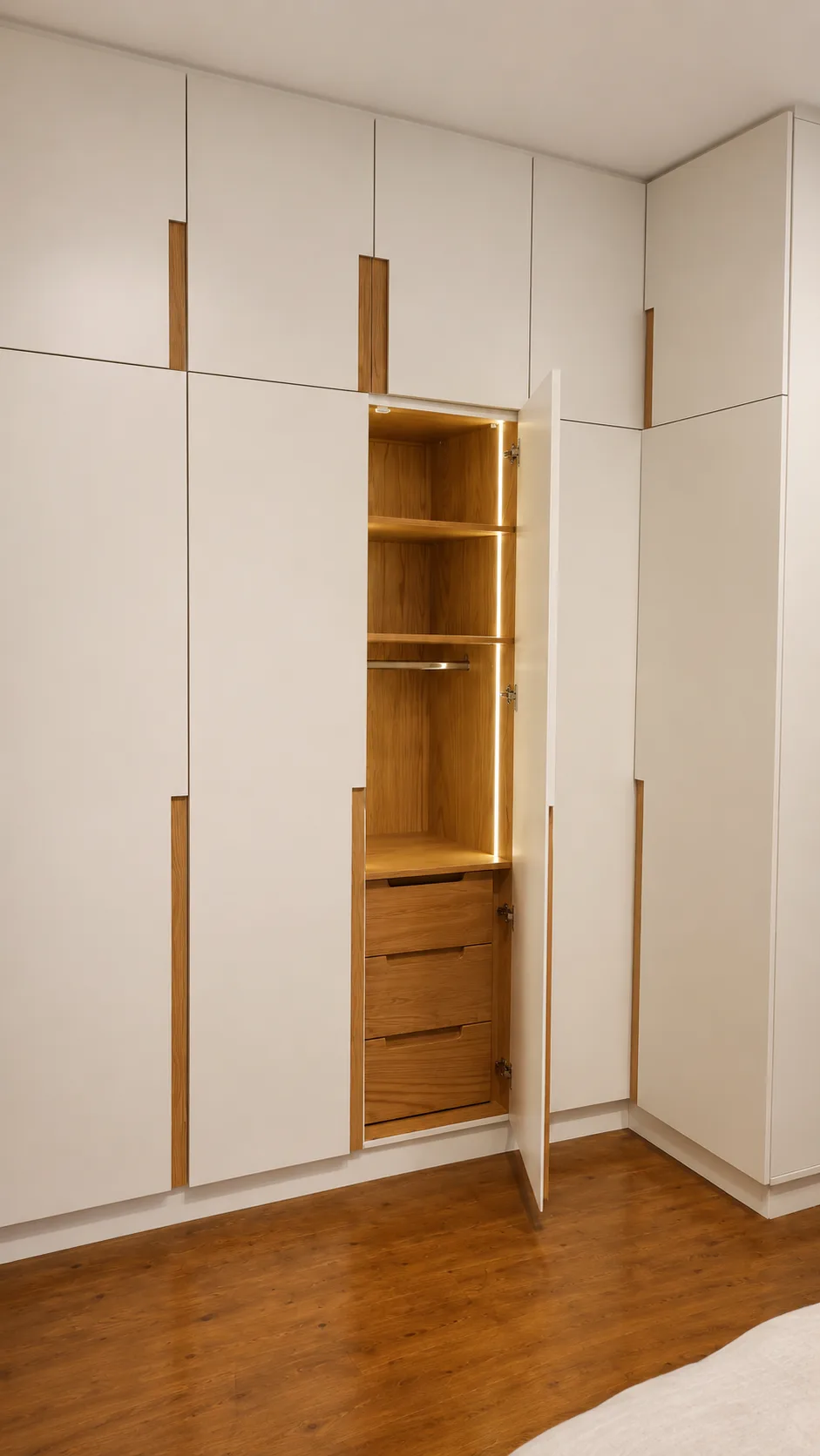 Full-height wardrobe detail in the Maadi Villa project in Maadi