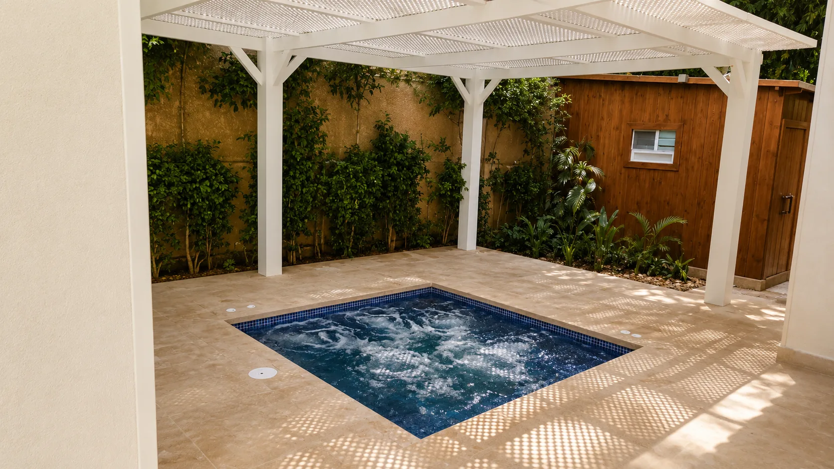 Courtyard pool and pergola in the Maadi Villa project in Maadi