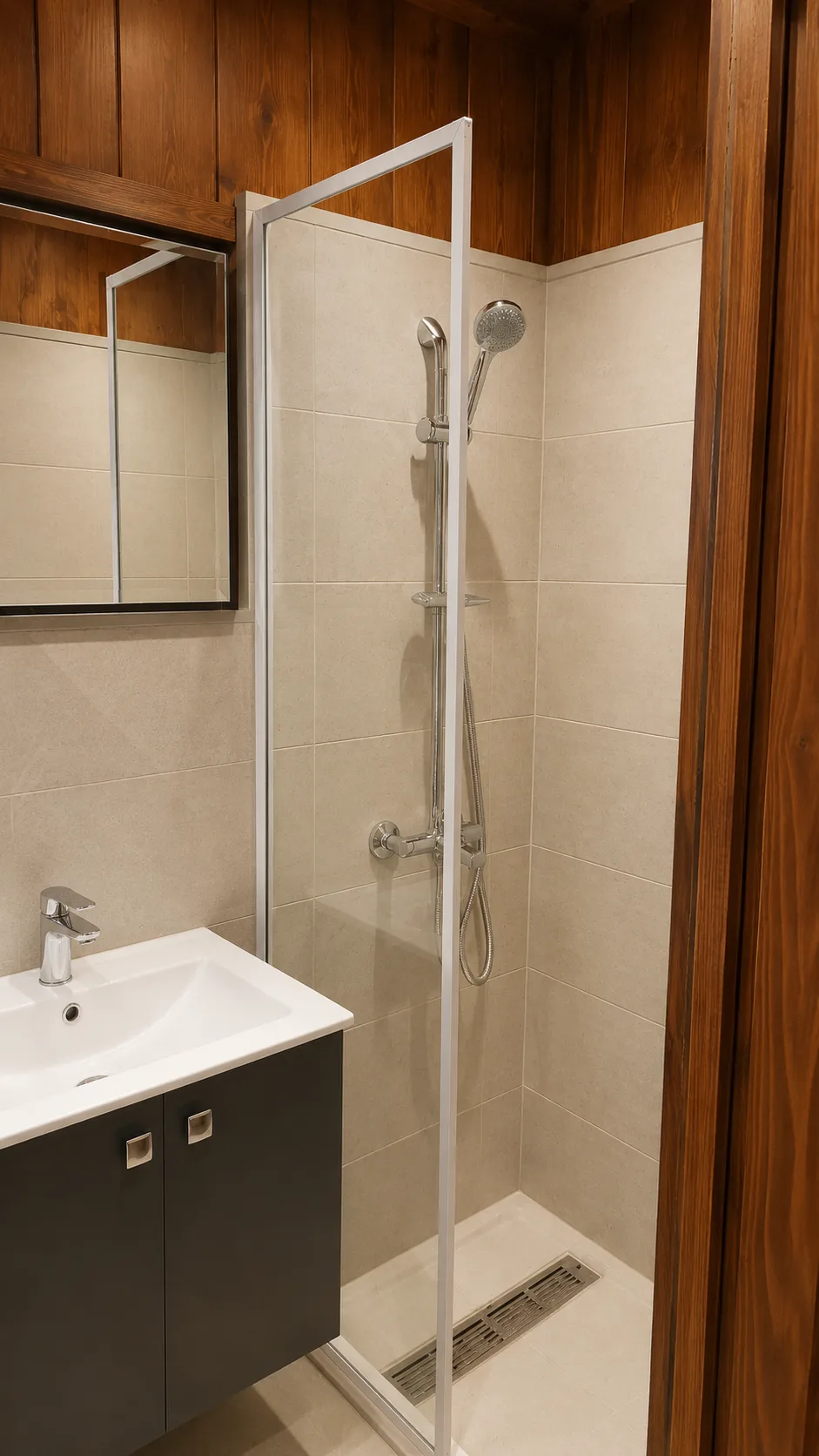 Compact shower bathroom in the Maadi Villa project in Maadi