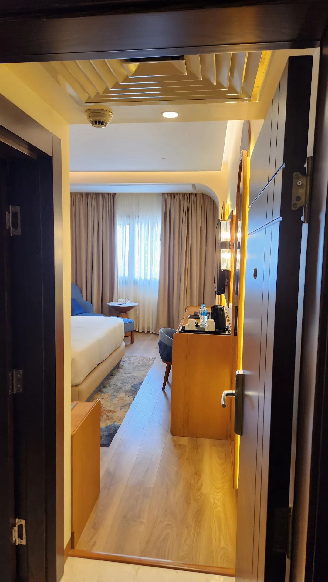 Hotel room desk and doorway in the Sonesta Hotel project in Nasr City