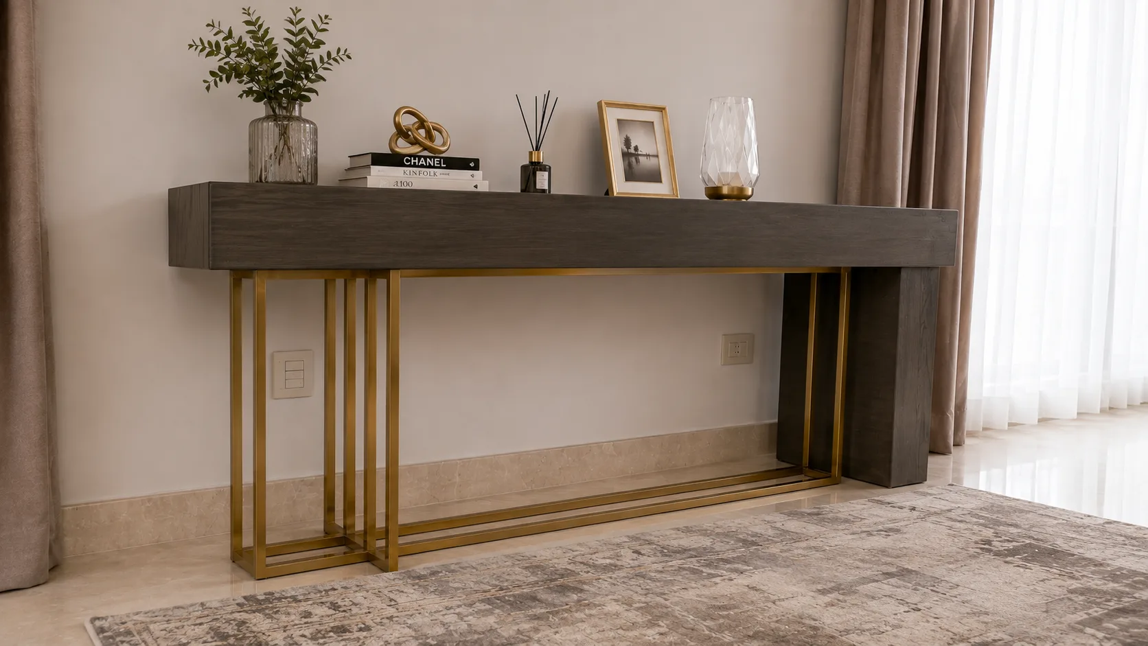 Slim console table in the Oraby Villa project in Oraby - Elobour