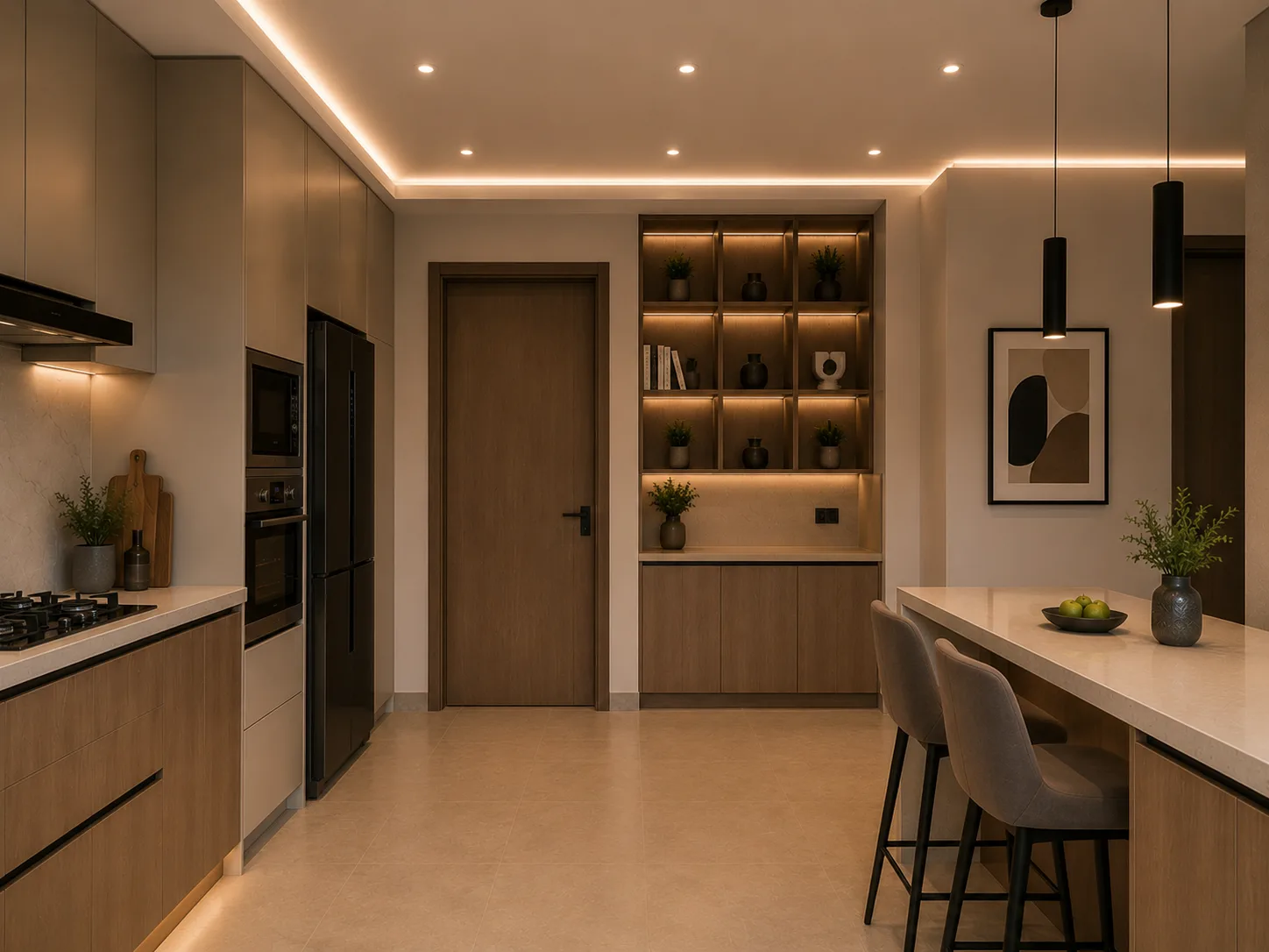 Kitchen and dining area in the Palm Hills VGK project in 5th Settlement