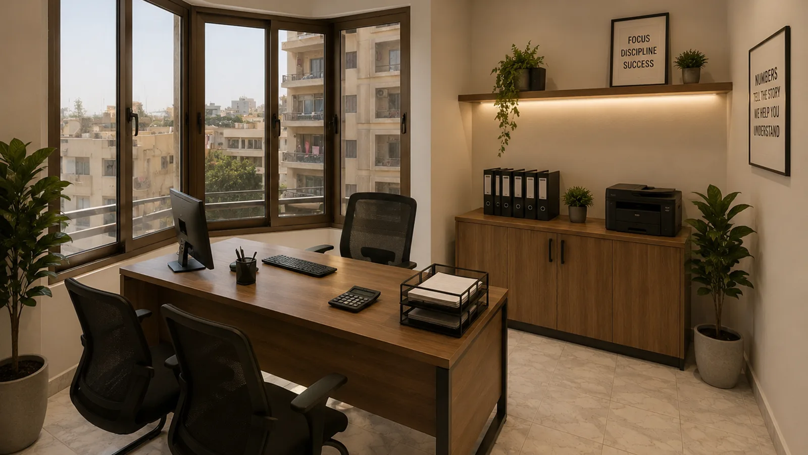 Window-side executive office in the Advertise Company project in Heliopolis