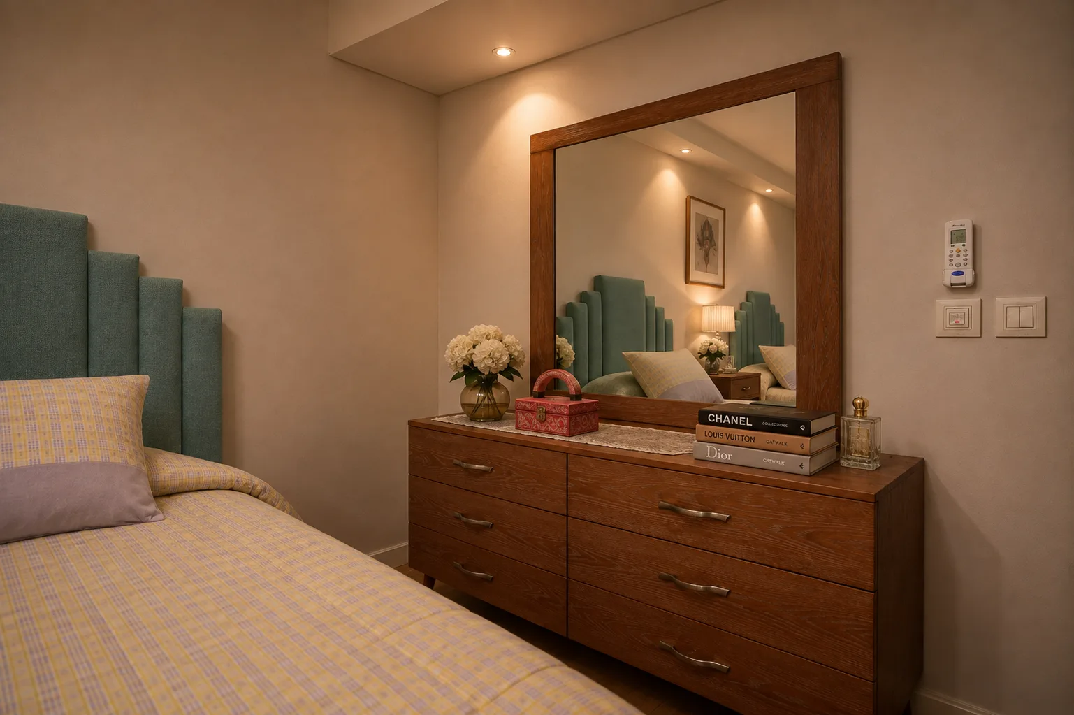 Bedroom vanity and chest in the Mivida Compound project in 5th Settlement