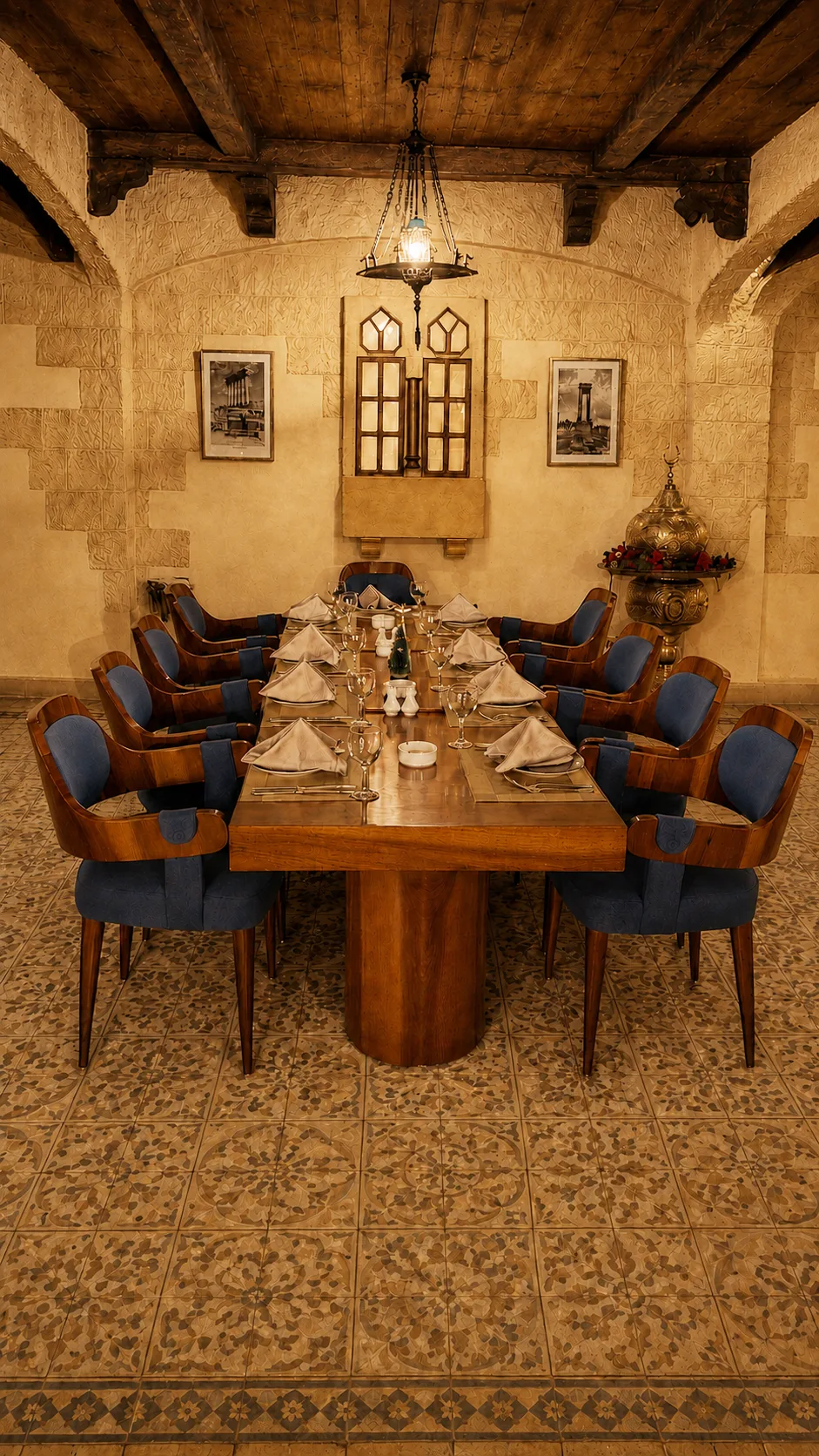 Restaurant private dining table in the Baalbak Restaurant project in Nasr City