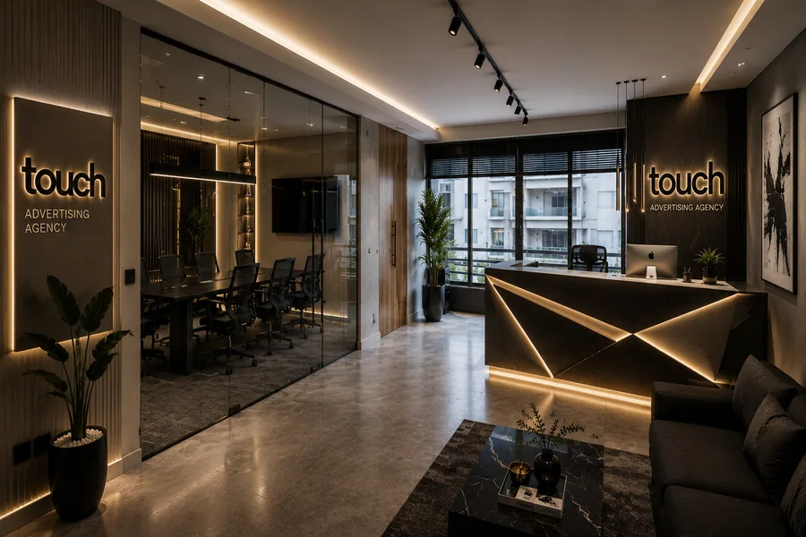 Creative agency reception in the Advertise Company project in Heliopolis