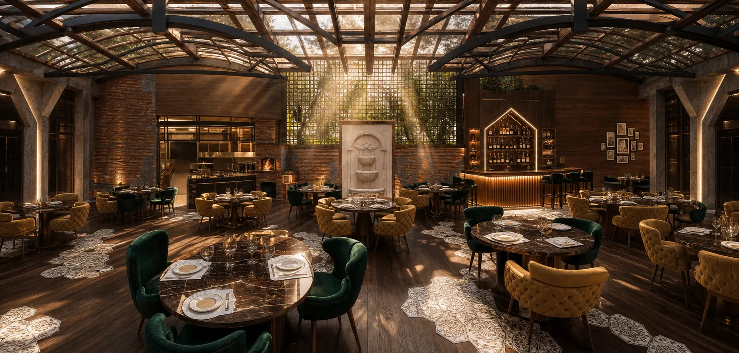 Restaurant dining hall in the Italian Restaurant project in Nasr City