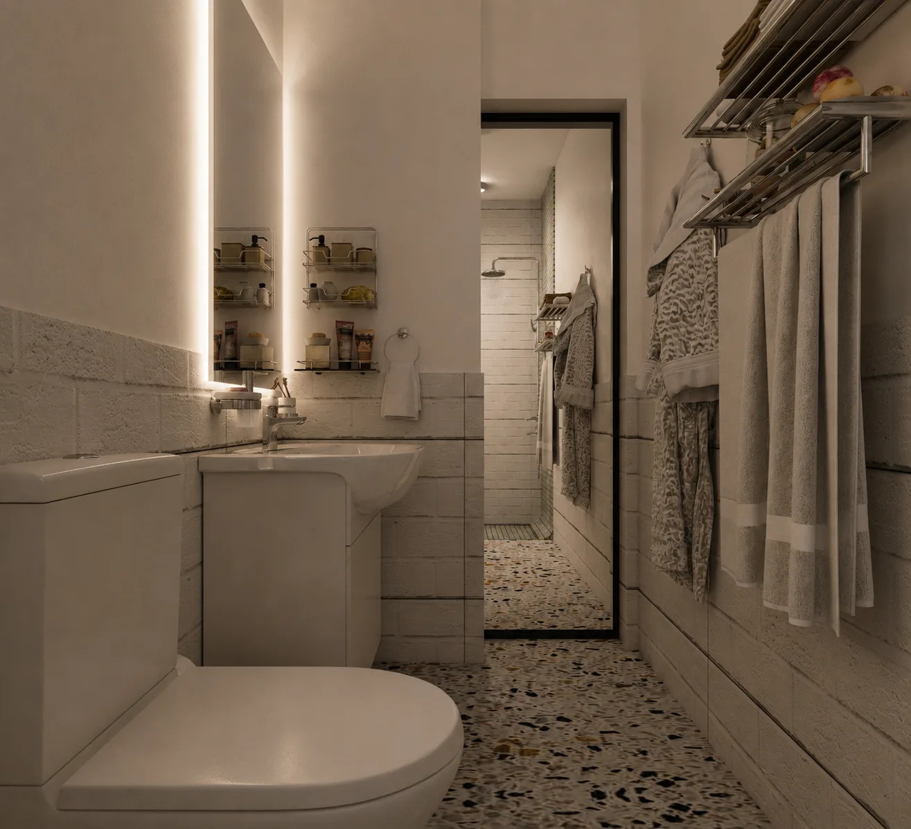 Small tiled bathroom in the Rocks Residence Compound project in Katemeya