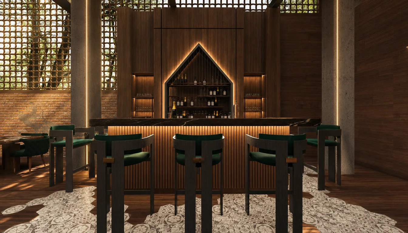 Restaurant bar in the Italian Restaurant project in Nasr City