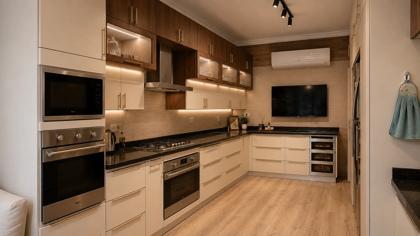 Wood kitchen in the Oraby Villa project in Oraby - Elobour