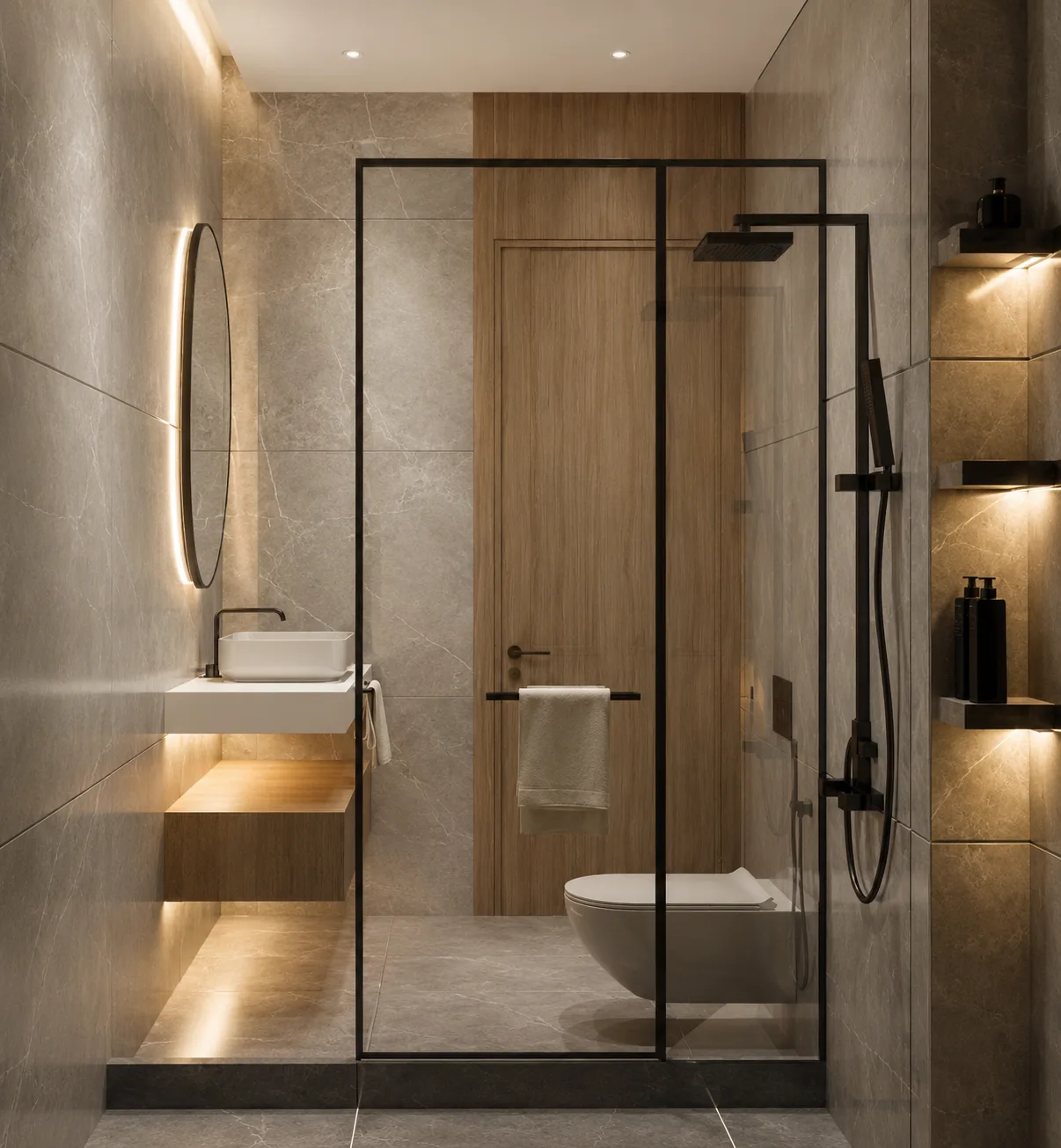 Compact bathroom in the Madinaty project in Madinaty