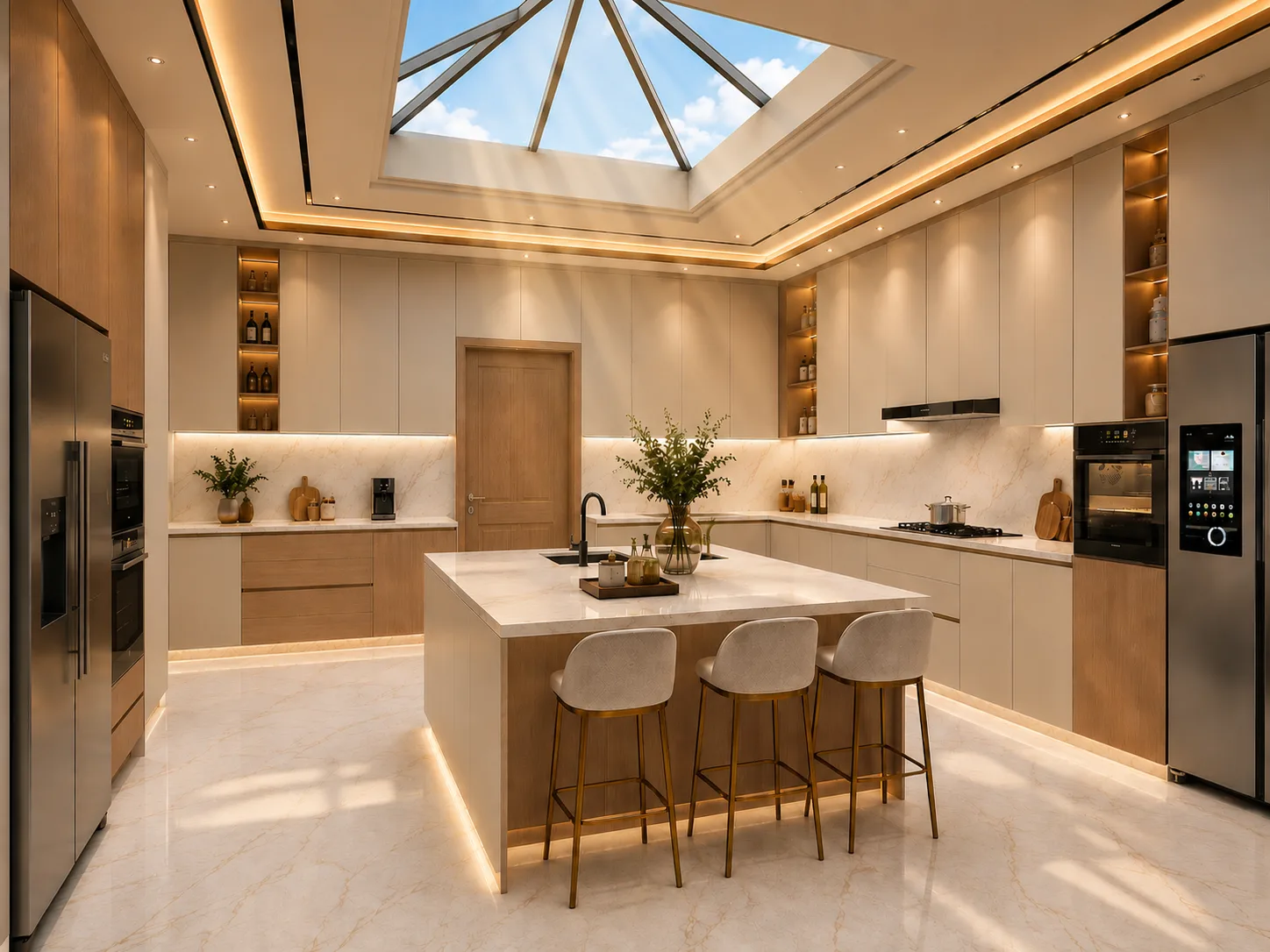 Large kitchen with skylight in the Pyramid Hills Compound project in 6 October