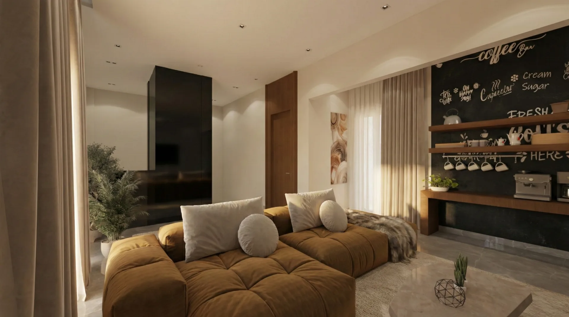 Open-plan living room in the La Vista Compound project in New Administrative Capital