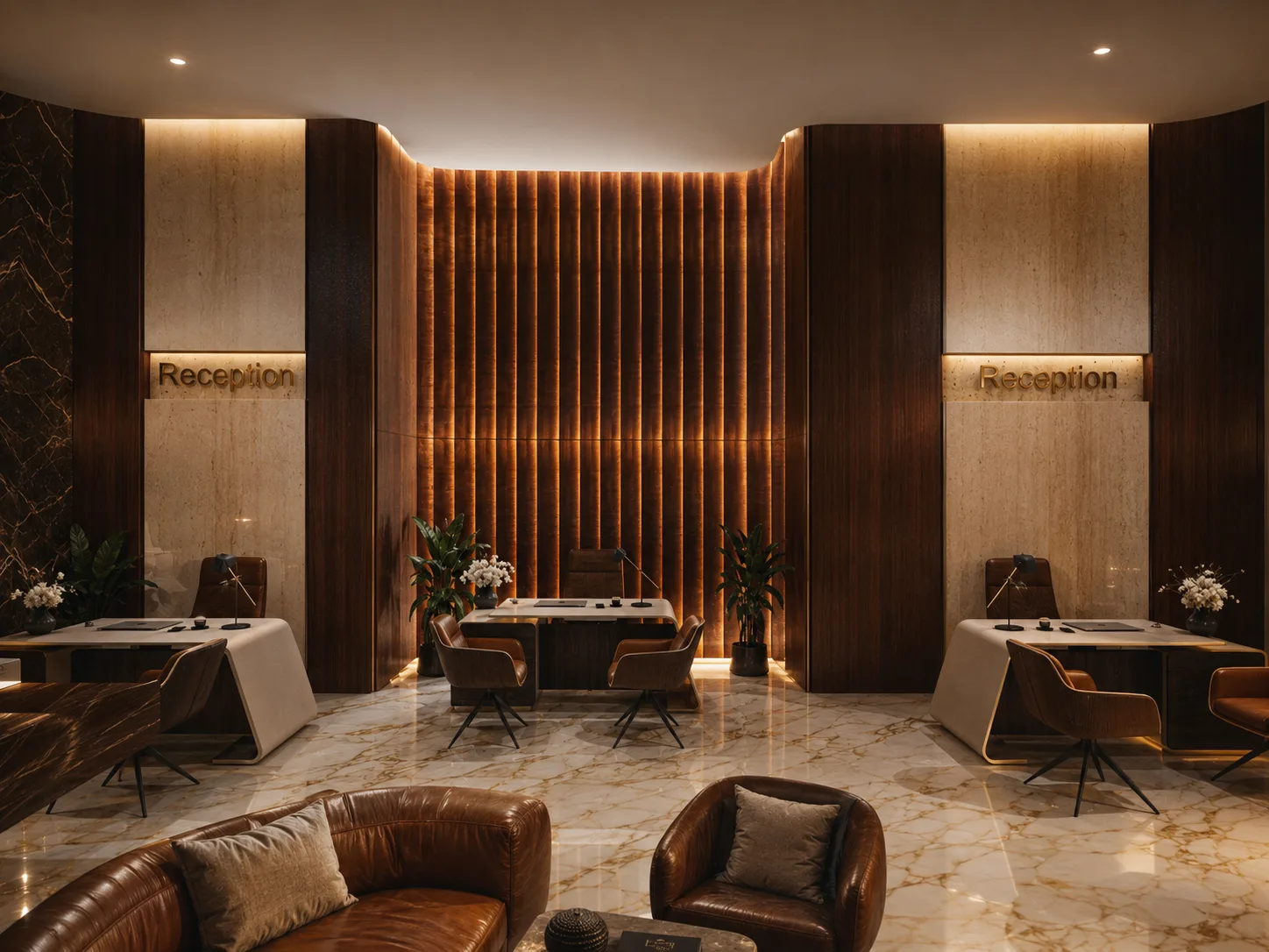 Hotel reception lounge in the Hotel Reception project in Nasr City